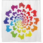 Rollerskier Regenbogenkreis Duschvorhang (Vorderseite)