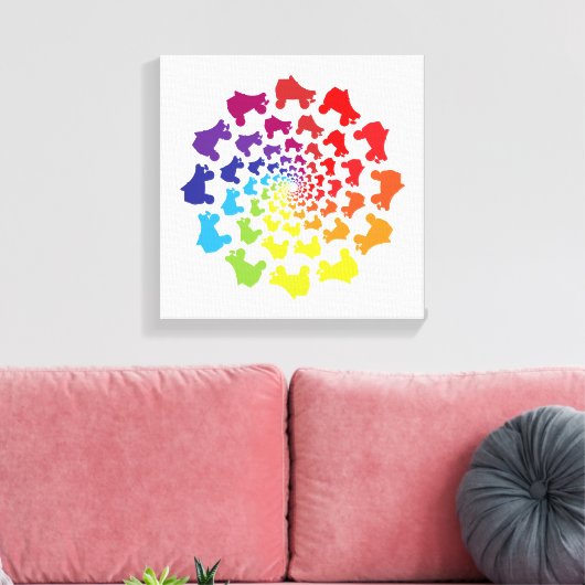 Rollerskier Regenbogenkreis Leinwanddruck (Insitu (Wohnzimmer))