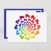 Rollerskier-Regenbogenkreis Postkarte (Vorne/Hinten)