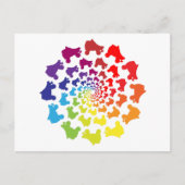 Rollerskier-Regenbogenkreis Postkarte (Vorderseite)