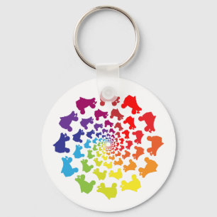 Rollerskier Regenbogenkreis Schlüsselanhänger