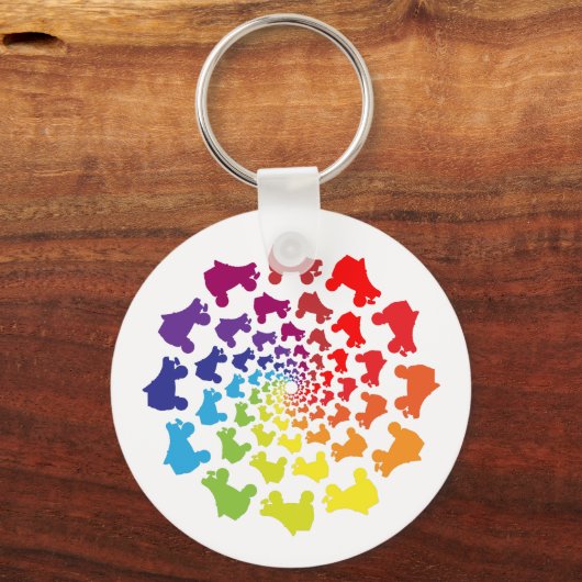 Rollerskier Regenbogenkreis Schlüsselanhänger (Vorderseite)