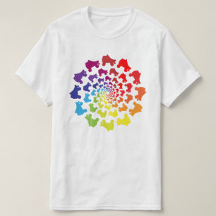 Rollerskier-Regenbogenkreis T-Shirt