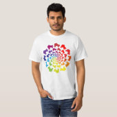 Rollerskier-Regenbogenkreis T-Shirt (Vorne ganz)