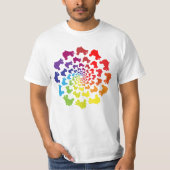 Rollerskier-Regenbogenkreis T-Shirt (Vorderseite)