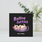 Rollfatties Cat Meme Funny & Niedlich Chonk Cats Einladung (Stehend Vorderseite)