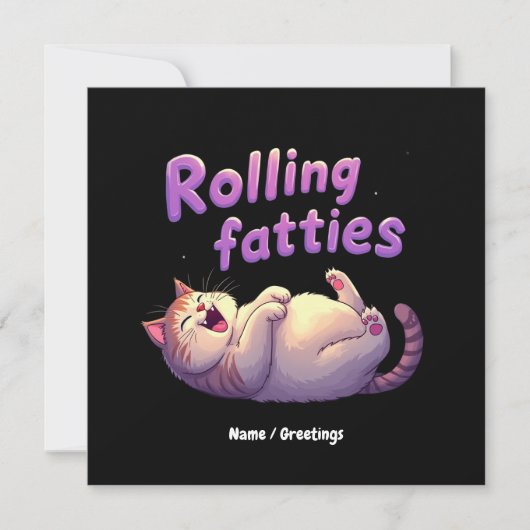 Rollfatties Cat Meme Funny & Niedlich Chonk Cats Einladung (Vorderseite)