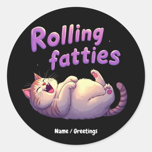 Rollfatties Cat Meme Funny & Niedlich Chonk Cats Runder Aufkleber (Vorderseite)