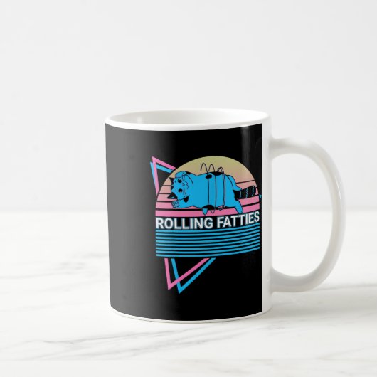 Rollfatties Funny Cat Retro Kaffeetasse (Rechts)
