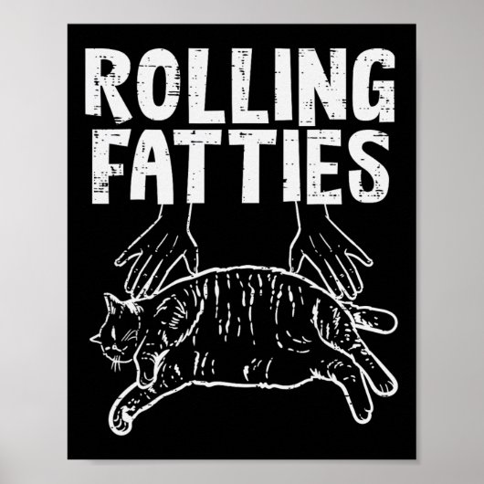 Rollfatties Katze Funny Fat Kitten Männer Frauen K Poster (Vorne)