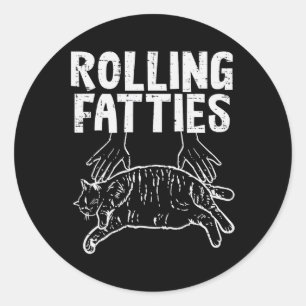 Rollfatties Katze Funny Fat Kitten Männer Frauen K Runder Aufkleber