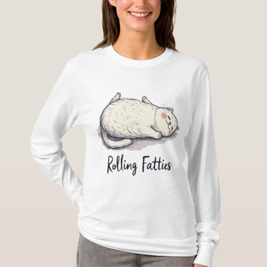 Rollfettchen - Niedlich & humorvoll Katze T-Shirt (Vorderseite)