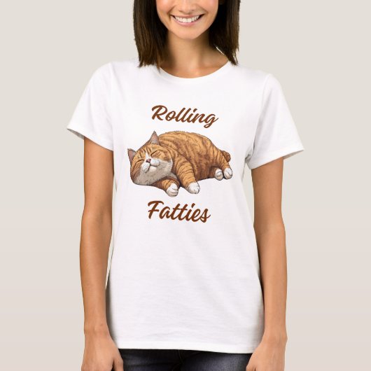 Rollfette Katzenfett Shirt, lustige Katze T-Shirt (Vorderseite)
