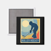 Rollhockey Vintag Magnet (Vorderseite/Rückseite)