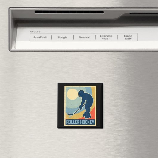 Rollhockey Vintag Magnet (In Situ (Geschirrspüler))