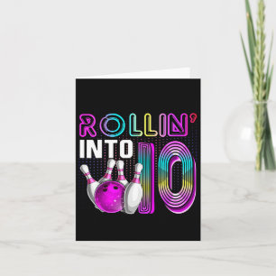 Rollin in 10 Bowling Geburtstagsparty 10. Geburtst Karte