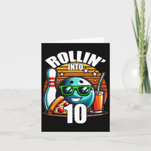 Rollin in 10 Bowling Geburtstagsparty 10. Geburtst Karte