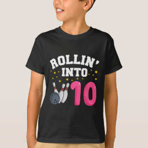 Rollin’ in 10 Geburtstagskinder Bowling 10. Geburt T-Shirt