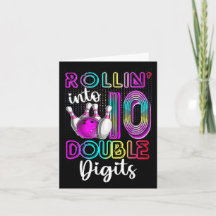 Rollin in 10 zweistellige Ziffern 10. Geburtstag B Karte
