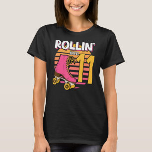 Rollin' in 11 Roller Girl 11. Geburtstagsparty Sk T-Shirt