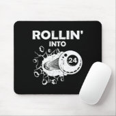 Rollin in 24 Billiards 24. Geburtstag Flammenbil Mousepad (Mit Mouse)
