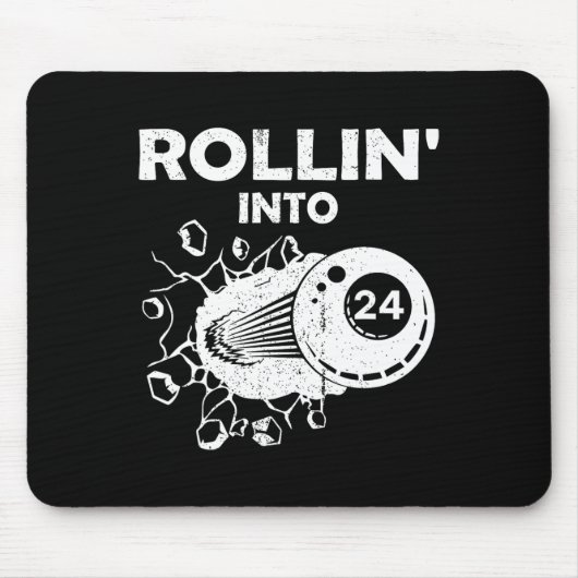Rollin in 24 Billiards 24. Geburtstag Flammenbil Mousepad (Vorne)