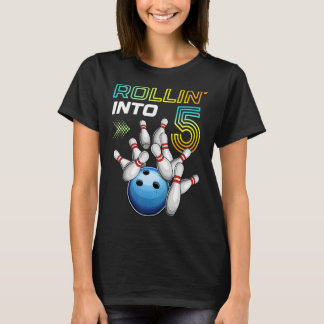 Rollin in 5 Retro Bowling Geburtstagsparty 5. Bir T-Shirt