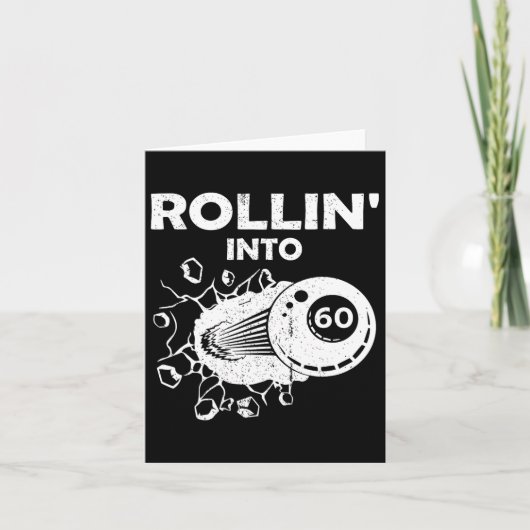 Rollin in 60 Billard 60. Geburtstag Flammenbil Karte (Vorderseite)