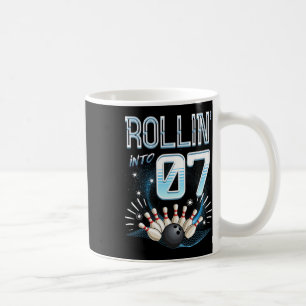 Rollin' in 7 Bowling Geburtstag 7. Bowler Bday Pa Kaffeetasse
