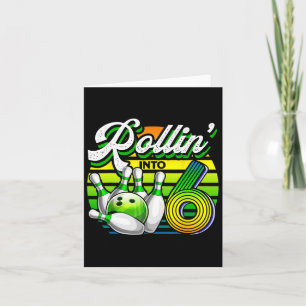 Rollin' in 7 Bowling Geburtstag 7. Bowler Bday Pa Karte