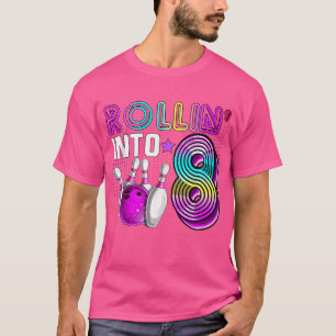 Rollin in 8 Bowling Geburtstagsparty 8. Geburtstag T-Shirt