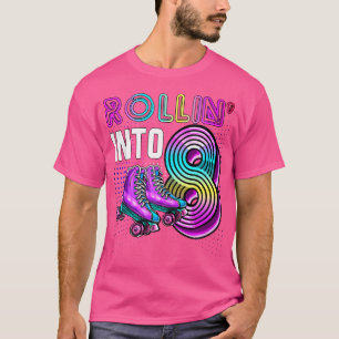 Rollin' in 8 Roller Skaten Rink 8. Geburtstag Pa T-Shirt