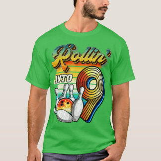 Rollin in 9 Bowling Geburtstagsparty 9. Geburtstag T-Shirt