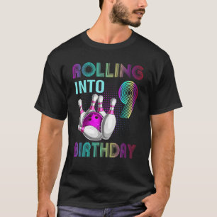 Rollin in 9 Bowling Geburtstagsparty 9. Geburtstag T-Shirt