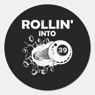 Rollin in &#; Billiards &#; The Birthday Flaming Runder Aufkleber