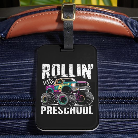 Rollin' in den Vorschulmonster-Lkw zurück nach Sch Gepäckanhänger (Vorderseite Insitu 2)