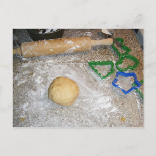 Rollin in Teigkost Backen Feinschmecker Lebensmitt Postkarte