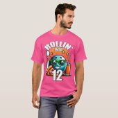 Rollin Into 12 Bowling Birthday Party 12Th Birthda T-Shirt (Vorne ganz)