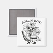 Rollin’ Into 2026 Dumpster Fire New Year Party Fun Magnet (Vorderseite/Rückseite)
