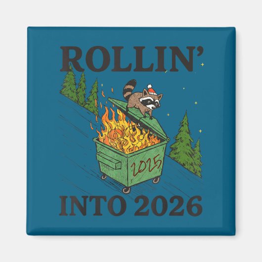 Rollin' Into 2026 For Women Boys Men Kids Happy Ne Magnet (Vorne)