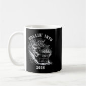 Rollin' Into 2026 Funny Cowboy Raccoon Happy New Y Kaffeetasse (Links)