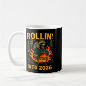 Rollin’ Into 2026 Funny Raccoon Dumpster Fire Kaffeetasse (Links)