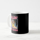 Rollin' Into 2026 Funny Raccoon Meme Happy New Yea Kaffeetasse (Vorderseite Links)