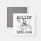 Rollin’ Into 2026 Raccoon Dumpster Fire Funny New  Magnet (Vorderseite/Rückseite)