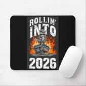 Rollin Into 2026 Raccoon Funny Dumpster Fire 2025  Mousepad (Mit Mouse)