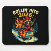 Rollin Into 2026 Raccoon Funny Dumpster Fire 2025  Mousepad (Vorne)