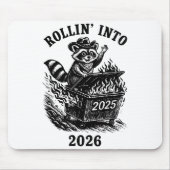 Rollin Into 2026 Raccoon Funny Dumpster Fire 2025  Mousepad (Vorne)