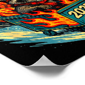 Rollin Into 2026 Raccoon Funny Dumpster Fire 2025 Poster (Ecke)