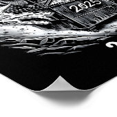 Rollin Into 2026 Raccoon Funny Dumpster Fire 2025  Poster (Ecke)