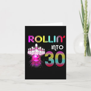 Rollin Into 30 Bowling Geburtstagsparty 30. Geburt Karte